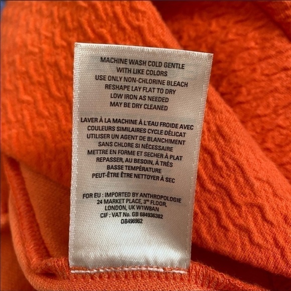 ANTHROPOLOGIE HD IN PARIS Ardmore Faux Wrap Dress Orange Bohemian v-neck 6 - Picture 9 of 10